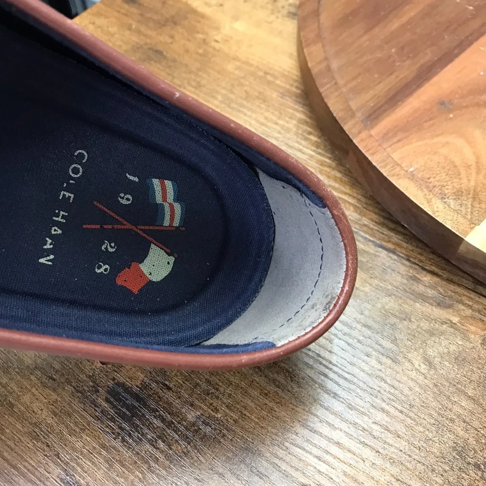 Cole Haan Nantucket Loafer II Mens 11M Navy Canvas Slip On Driving Moc Boat Shoe